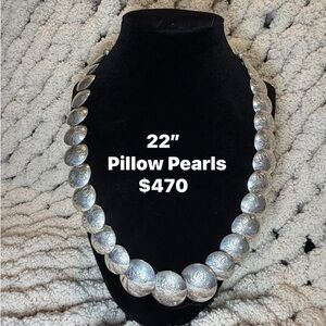 Sterling Silver Pillow Pearl Necklace